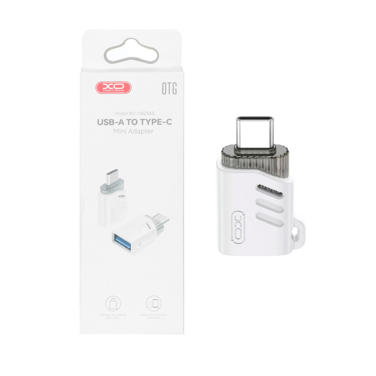 تبدیل XO USB To Type-C مدل XO-NB256B - سفید
